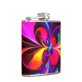 Modernes Abstraktes Blumenmuster Red Blue Muster # Flachmann (Rechts)