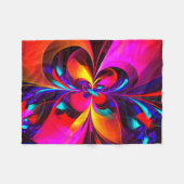 Modernes Abstraktes Blumenmuster Red Blue Muster # Fleecedecke (Vorderseite (Horizontal))