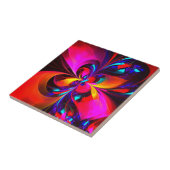 Modernes Abstraktes Blumenmuster Red Blue Muster # Fliese (Seite)