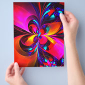 Modernes Abstraktes Blumenmuster Red Blue Muster # Flyer (Hand)