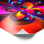 Modernes Abstraktes Blumenmuster Red Blue Muster # Fotodruck (Ecke)