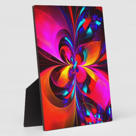 Modernes Abstraktes Blumenmuster Red Blue Muster # Fotoplatte (Seite)