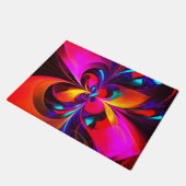 Modernes Abstraktes Blumenmuster Red Blue Muster # Fußmatte (Schrägansicht)