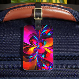 Modernes Abstraktes Blumenmuster Red Blue Muster # Gepäckanhänger
