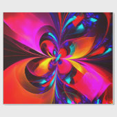 Modernes Abstraktes Blumenmuster Red Blue Muster # Geschenkpapier (Flach)