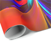 Modernes Abstraktes Blumenmuster Red Blue Muster # Geschenkpapier (Rolleneckpunkt)