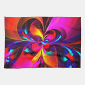Modernes Abstraktes Blumenmuster Red Blue Muster # Geschirrtuch (Horizontal)