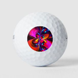 Modernes Abstraktes Blumenmuster Red Blue Muster # Golfball