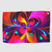 Modernes Abstraktes Blumenmuster Red Blue Muster # Golfhandtuch (Horizontal)