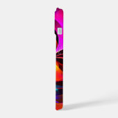 Modernes Abstraktes Blumenmuster Red Blue Muster # iPhone 15 Hülle (Linke Seite)