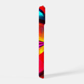 Modernes Abstraktes Blumenmuster Red Blue Muster # iPhone 15 Hülle (Rechte Seite)