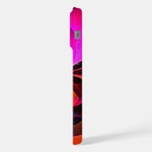 Modernes Abstraktes Blumenmuster Red Blue Muster # iPhone Hülle (Linke Seite)