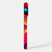 Modernes Abstraktes Blumenmuster Red Blue Muster # iPhone Hülle (Rechte Seite)