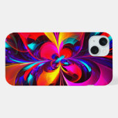 Modernes Abstraktes Blumenmuster Red Blue Muster # iPhone Hülle (Rückseite (Horizontal))