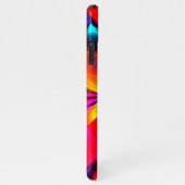 Modernes Abstraktes Blumenmuster Red Blue Muster # iPhone Hülle (Rechte Seite)