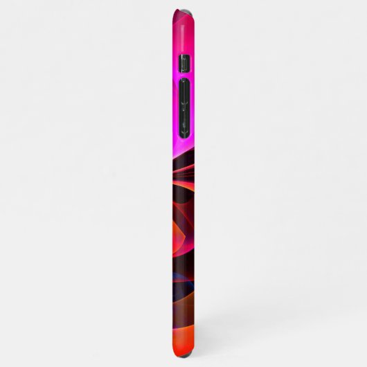 Modernes Abstraktes Blumenmuster Red Blue Muster # iPhone Hülle (Linke Seite)