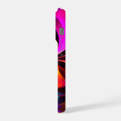 Modernes Abstraktes Blumenmuster Red Blue Muster # iPhone Hülle (Linke Seite)