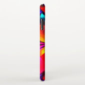 Modernes Abstraktes Blumenmuster Red Blue Muster # iPhone Hülle (Rechte Seite)