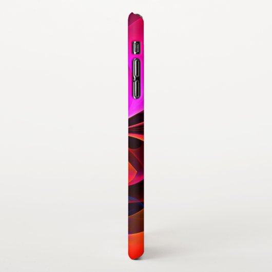 Modernes Abstraktes Blumenmuster Red Blue Muster # iPhone Hülle (Linke Seite)