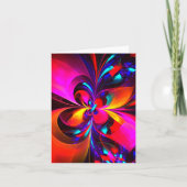 Modernes Abstraktes Blumenmuster Red Blue Muster # Karte (Vorderseite)