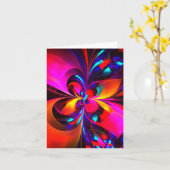 Modernes Abstraktes Blumenmuster Red Blue Muster # Karte (Gelbe Blume)