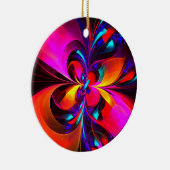 Modernes Abstraktes Blumenmuster Red Blue Muster # Keramik Ornament (Rechts)