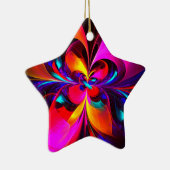 Modernes Abstraktes Blumenmuster Red Blue Muster # Keramik Ornament (Rechts)