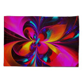 Modernes Abstraktes Blumenmuster Red Blue Muster # Kissenbezug (Rückseite)