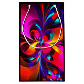 Modernes Abstraktes Blumenmuster Red Blue Muster # Kleine Geschenktüte (Rückseite)