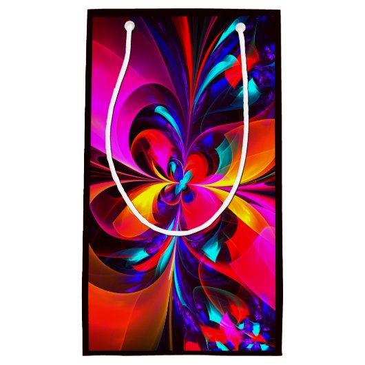 Modernes Abstraktes Blumenmuster Red Blue Muster # Kleine Geschenktüte (Vorderseite)