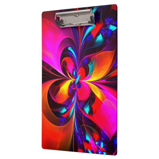 Modernes Abstraktes Blumenmuster Red Blue Muster # Klemmbrett (Links)