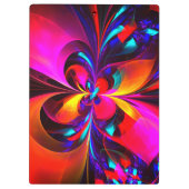 Modernes Abstraktes Blumenmuster Red Blue Muster # Klemmbrett (Rückseite)