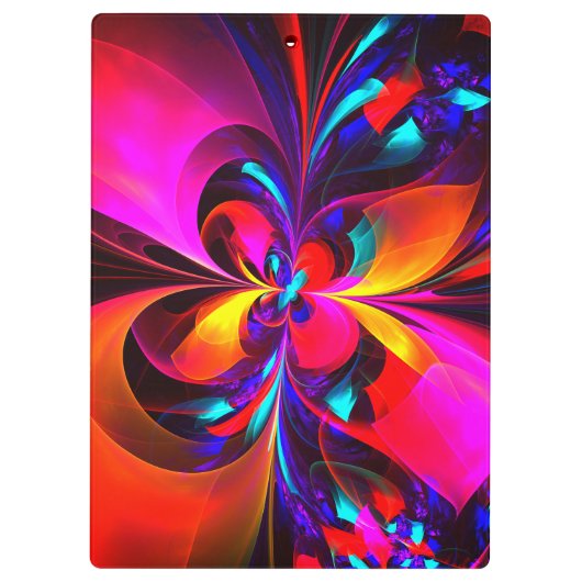 Modernes Abstraktes Blumenmuster Red Blue Muster # Klemmbrett (Rückseite)