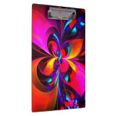 Modernes Abstraktes Blumenmuster Red Blue Muster # Klemmbrett (Rechts)