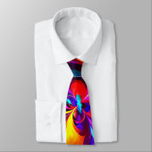 Modernes Abstraktes Blumenmuster Red Blue Muster # Krawatte (Gebunden)