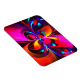 Modernes Abstraktes Blumenmuster Red Blue Muster # Magnet (Rechte Seite)