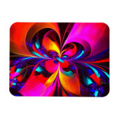 Modernes Abstraktes Blumenmuster Red Blue Muster # Magnet (Horizontal)