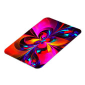 Modernes Abstraktes Blumenmuster Red Blue Muster # Magnet (Linke Seite)