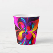 Modernes Abstraktes Blumenmuster Red Blue Muster # Milchtasse (Vorderseite)