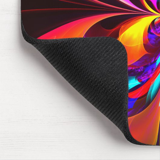 Modernes Abstraktes Blumenmuster Red Blue Muster # Mousepad (Ecke)