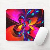 Modernes Abstraktes Blumenmuster Red Blue Muster # Mousepad (Mit Mouse)
