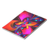 Modernes Abstraktes Blumenmuster Red Blue Muster # Notizblock (Rotiert)