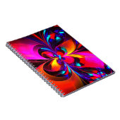 Modernes Abstraktes Blumenmuster Red Blue Muster # Notizblock (Rechte Seite)