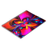 Modernes Abstraktes Blumenmuster Red Blue Muster # Notizblock (Linke Seite)