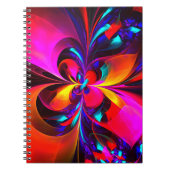 Modernes Abstraktes Blumenmuster Red Blue Muster # Notizblock (Vorderseite)