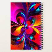 Modernes Abstraktes Blumenmuster Red Blue Muster # Notizblock (Rückseite)