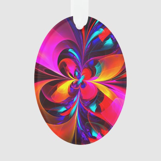 Modernes Abstraktes Blumenmuster Red Blue Muster # Ornament (Vorderseite)