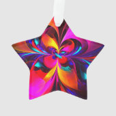 Modernes Abstraktes Blumenmuster Red Blue Muster # Ornament (Rückseite)