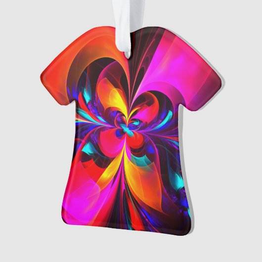 Modernes Abstraktes Blumenmuster Red Blue Muster # Ornament (Vorderseite)