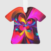 Modernes Abstraktes Blumenmuster Red Blue Muster # Ornament (Rückseite)